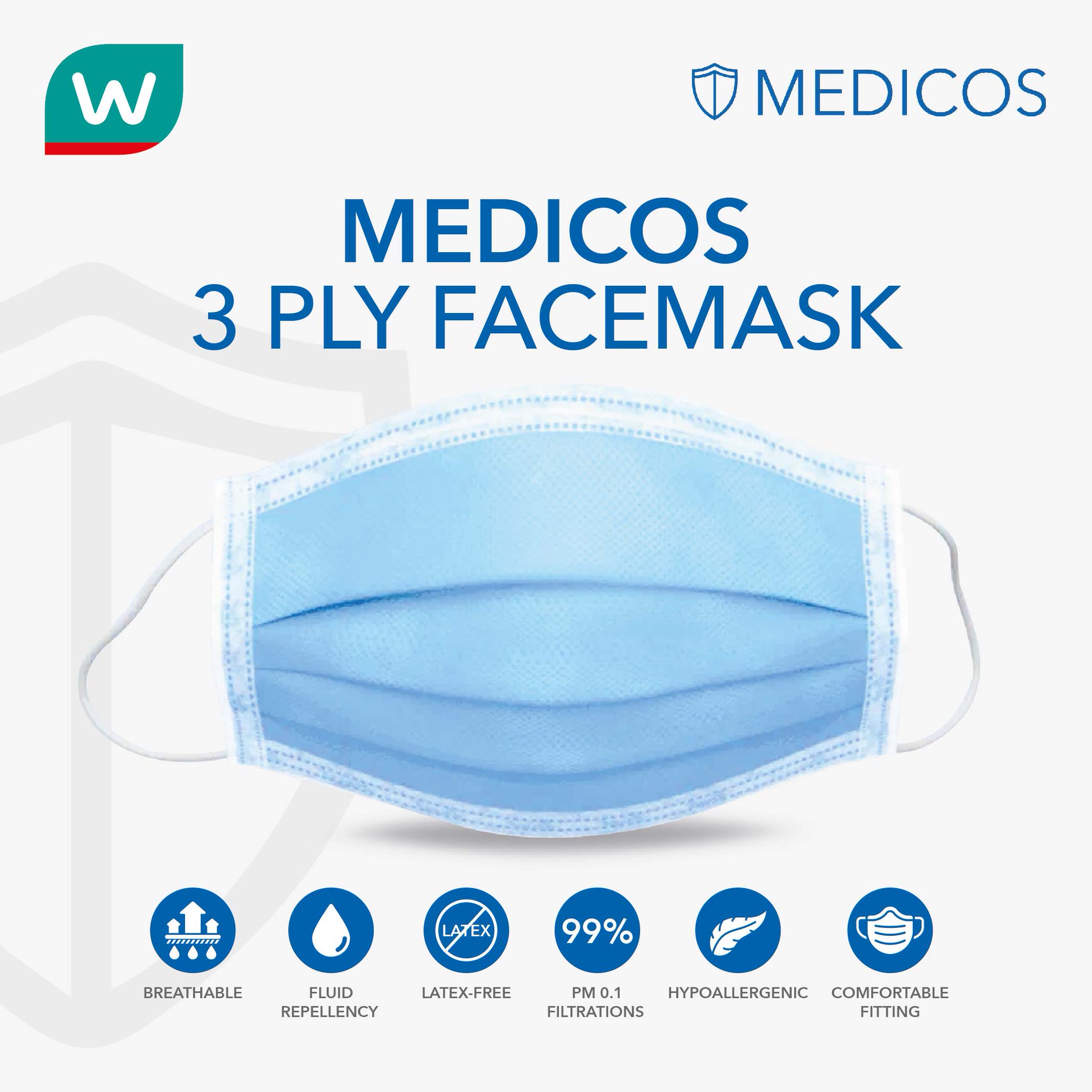 Watsons Malaysia On Twitter Choose Medicos 3 Ply Surgical Mask With 99 Pm 0 1 Filtrations To Help You To Stay Protected Shop Yours From Selected Watsonsmalaysia Stores Https T Co Opqeknotuv And Online