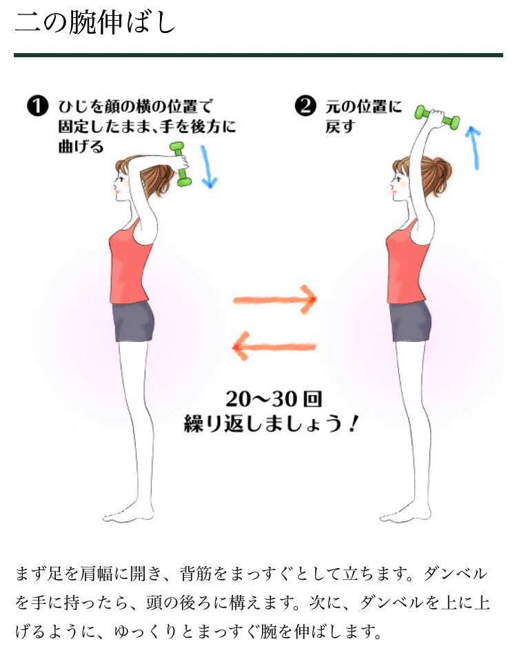 極細の華奢な二の腕を手に入れたい！？そんな人にオススメなトレーニングがこれ！
