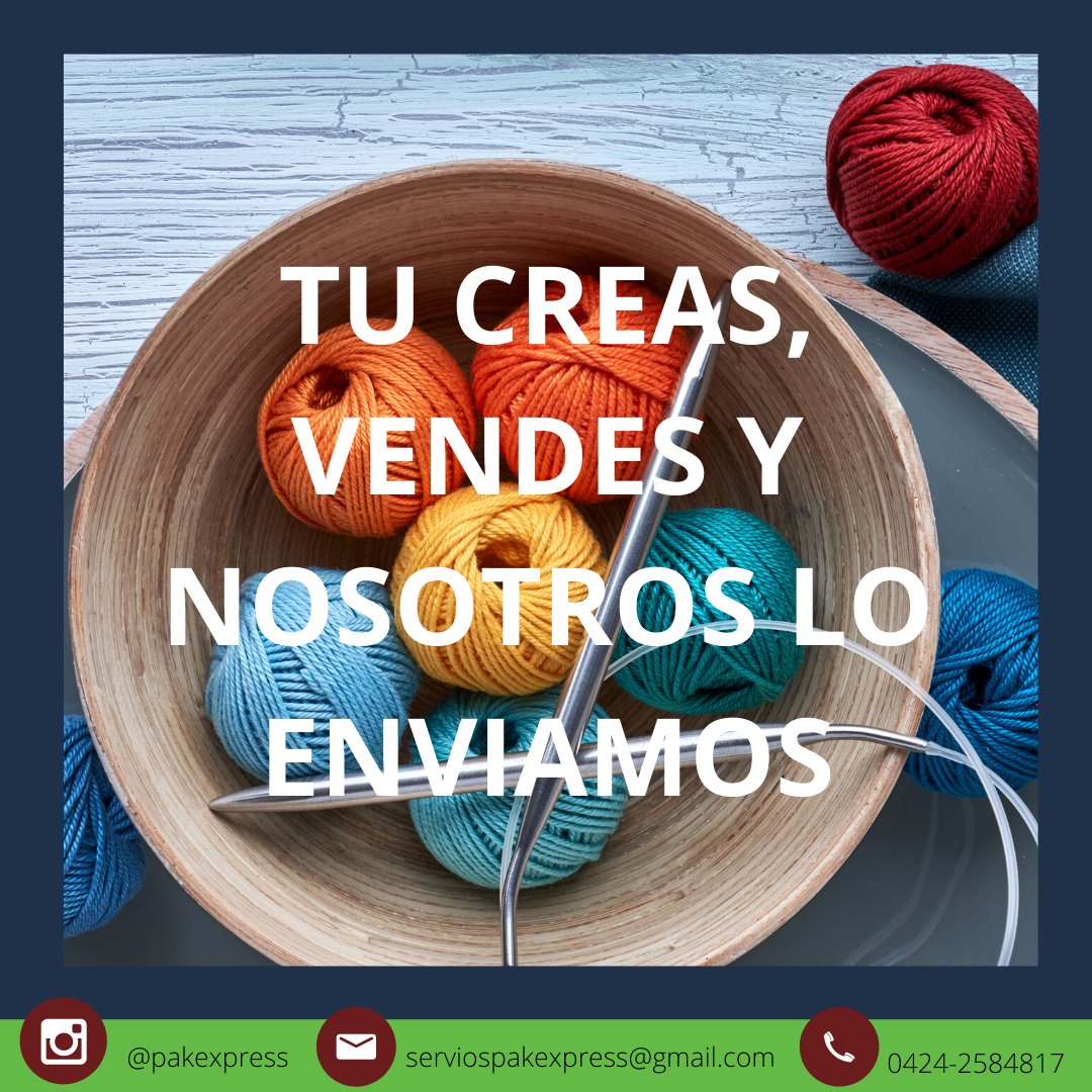 Pakexpress's tweet photo. EMPRENDEDORES

Tú creas, vendes y nosotros nos encargamos de enviarlo.
 
Contáctanos al email 
serviciospakexpress@gmail.com 
#envíosinternacionales
#envíos #enviosenccs
#paqueteria #logístic
#encomiendas
#courrierinternational
#pakexpress
#enviospakexpress https://t.co/fZPpOkGcrN