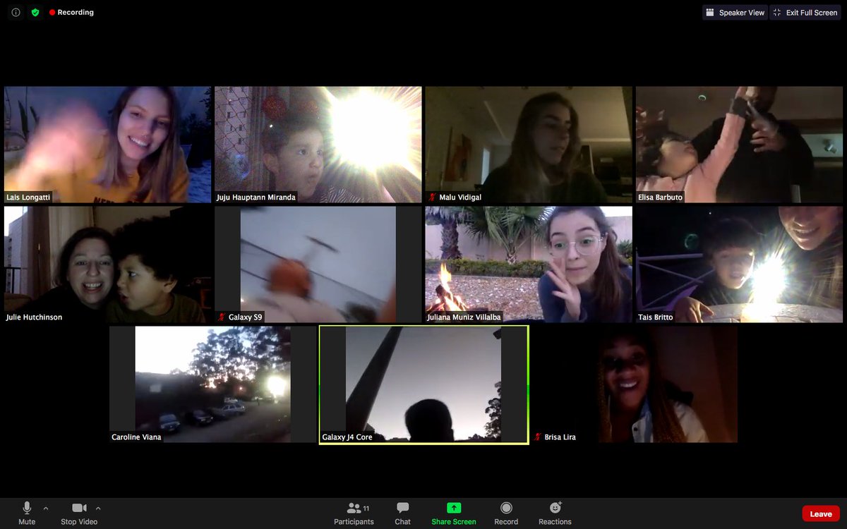 We experienced a very special Night Meeting with my daughter and her teachers @zoom_us . It was incredible to watch the night arrive together, hear their predictions about it. @AvenuesSaoPaulo  making #distancelearning learning  for little ones very meaningful and unforgettable.