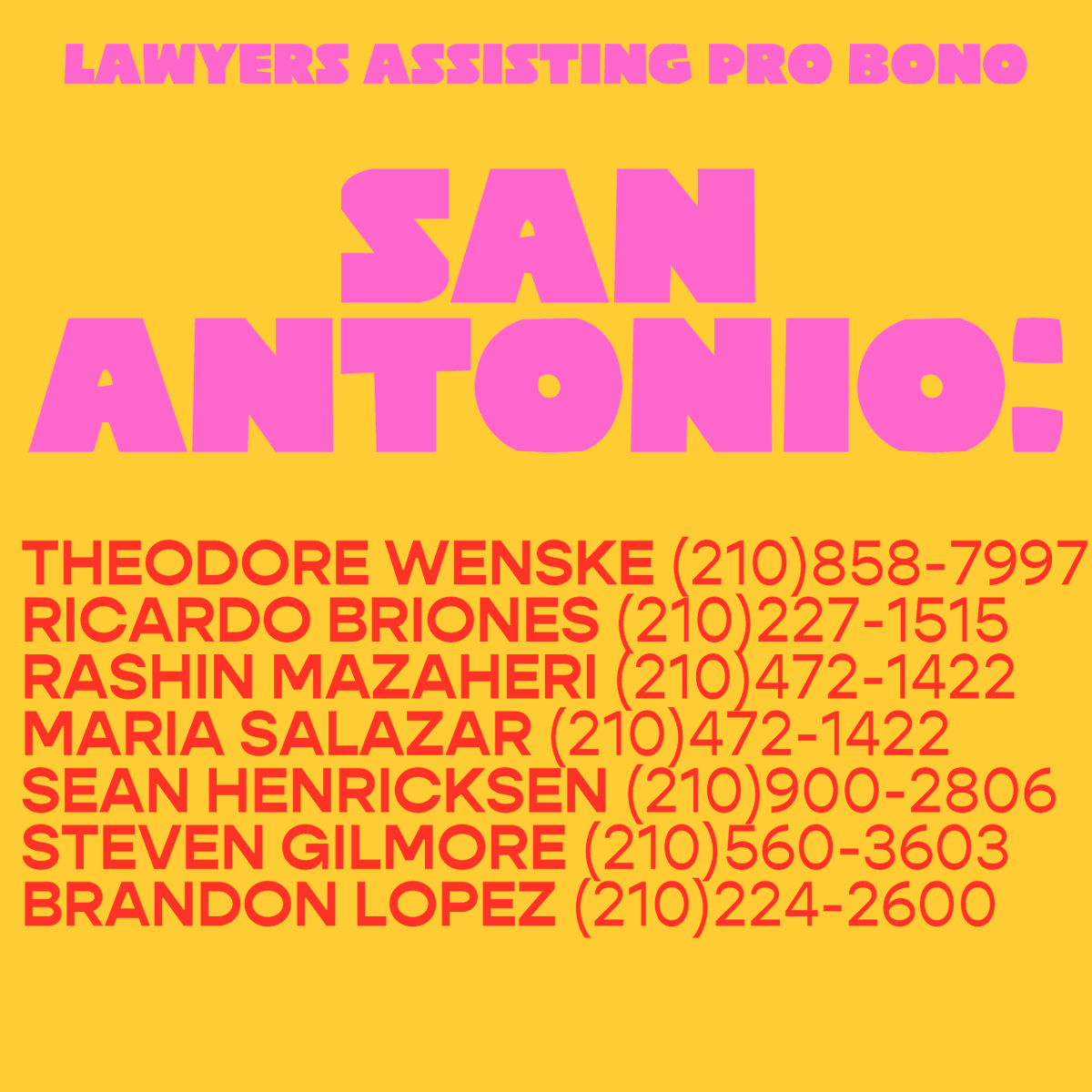 rcx4nne's tweet image. posting on here because spreadsheets might be difficult to access; here are LAWYERS IN TEXAS WHO ARE OFFERING THEIR SERVICES PRO BONO OR AT SIGNIFICANTLY REDUCED RATES. thank you @irenea99 for your extremely helpful spreadsheet!
