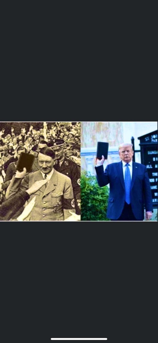 RabiicG's tweet photo. correction: the image on the left of Hitler “was photoshopped” 
and I have to apologize and make sure I am always posting accurate images for pointing this out. 

ITheir similar rhetoric, ideology of xenophobia and white supremacy come from the same root: hate fear https://t.co/FVw60fR24S