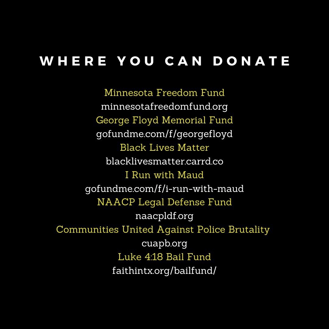 We stand in solidarity and urge everyone to take a stand against acts of racism, all lives do not matter until Black Lives Matter. Do your part by signing petitions, donating, sharing resources, uplifting black voices and not staying silent and complicit! 
#BlackLivesMatter