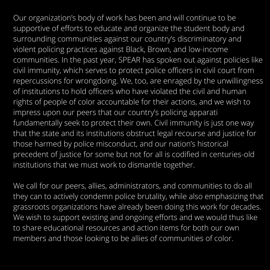 princetonSPEAR's tweet photo. A statement of solidarity is necessary, but is insufficient. We will continue to work with our community allies  to support organizing in ways that will best uplift the voices of marginalized people. We must demand more. https://t.co/Oo3bQO3vc4