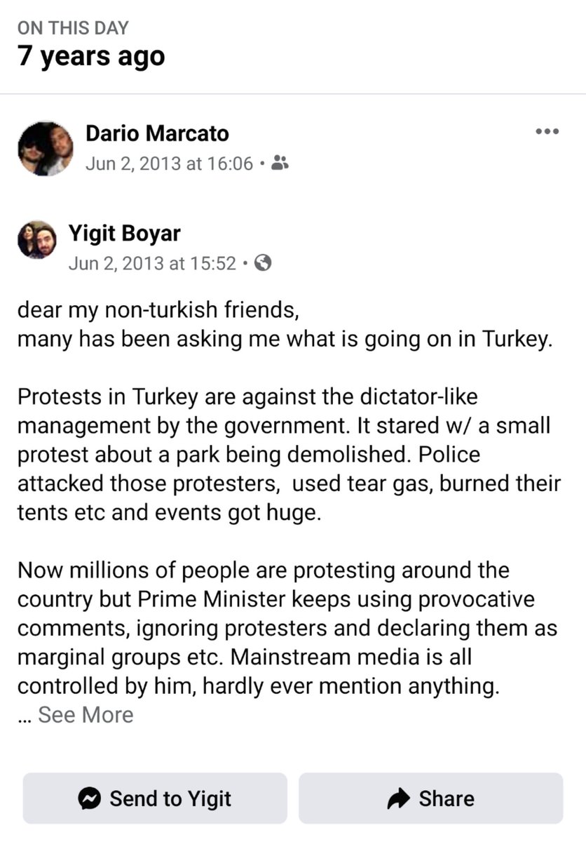 yigitboyar's tweet photo. @dmarcato shared this with me today about the protests that happened in Turkey 7 years ago.

It is amazing how similar it is to what is happening in US today. The same playbook applied by oppressive leaders, repeated all around the world.
Hope we'll get a better ending in US. https://t.co/jS0yQ8l1bJ