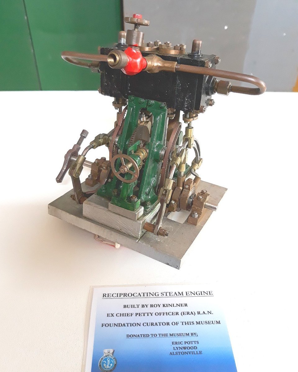 BallinaNaval's tweet image. How&apos;s this for a great little #model?

Measuring 16cm high and 17cm wide, it is an #enginemodel of a 2 #piston #steam driven #engine that would have been used on #ships for any number of tasks.

The #steamengine would have been generated by either #coal or #oil.