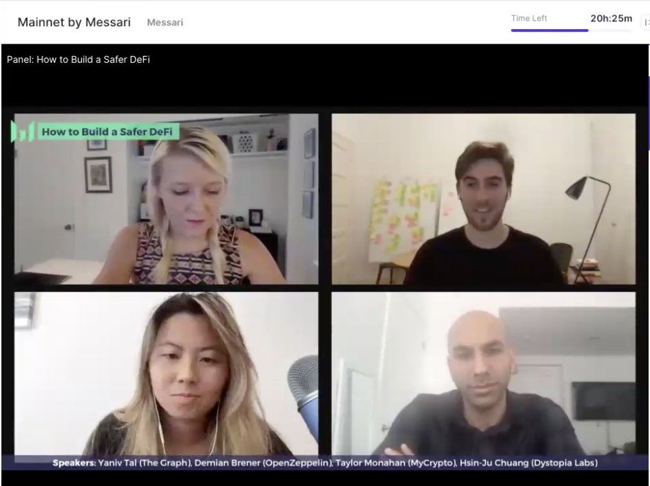 OpenZeppelin's tweet image. &quot;Our mission is to protect the open economy&quot; ~ @DemiBrener CEO OpenZeppelin 

#mainnet2020 
How to Build a Safer DeFi