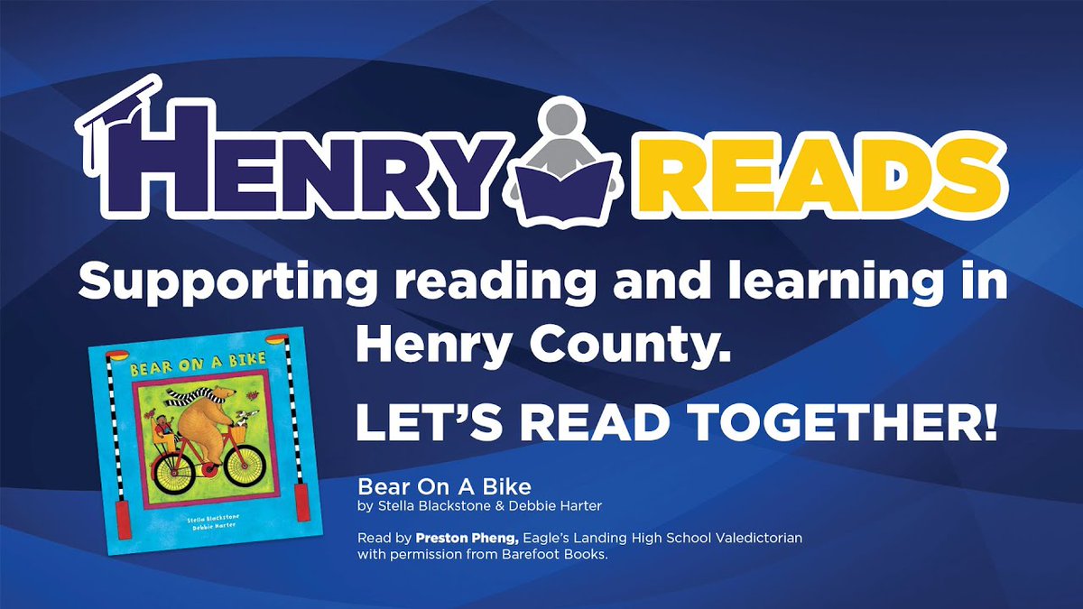 Today's #HenryReads guest reader is Preston Pheng,  @ELHS_HCS's valedictorian. He's reading the book 'Bear On A Bike' by Stella Blackstone & Debbie Harter. Check out this fun book read by one of our scholars! bit.ly/2zZ2Hhc Find more stories here: bit.ly/HenryReadsHCS