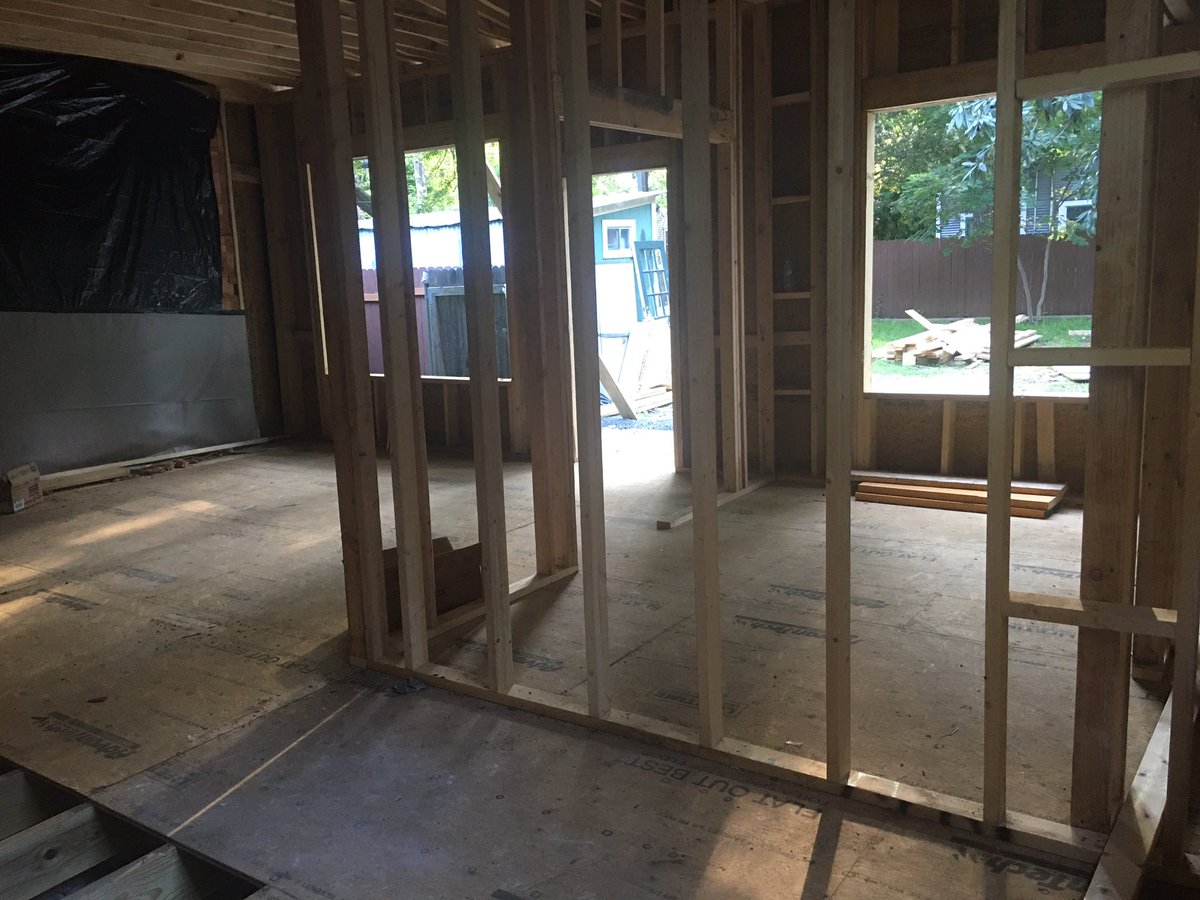 DavidShaevel's tweet photo. Framing is done, except for windows and back door! https://t.co/GanDYMJYJg