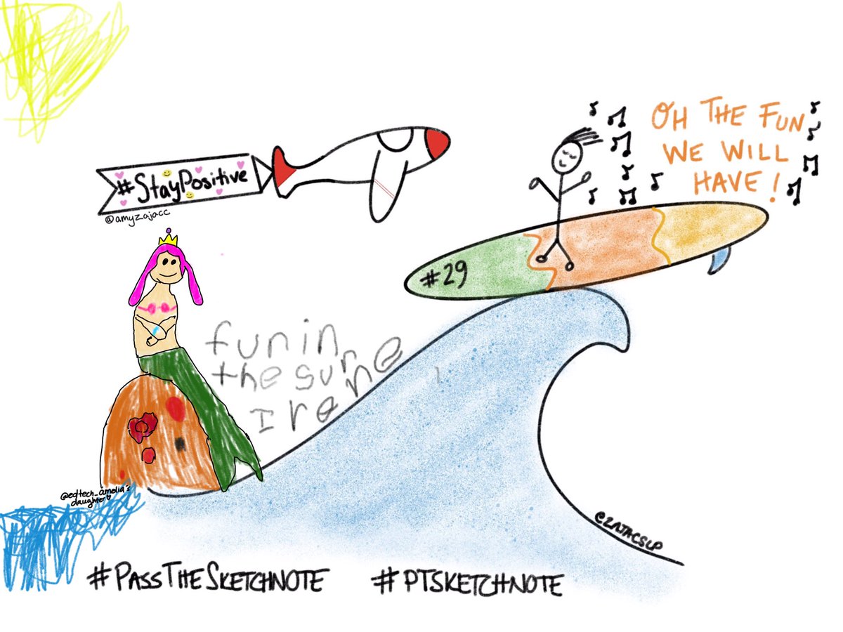 Here’s my daughter’s mermaid addition! Who is up next team 29? #passthesketchnote #ptsketchnote