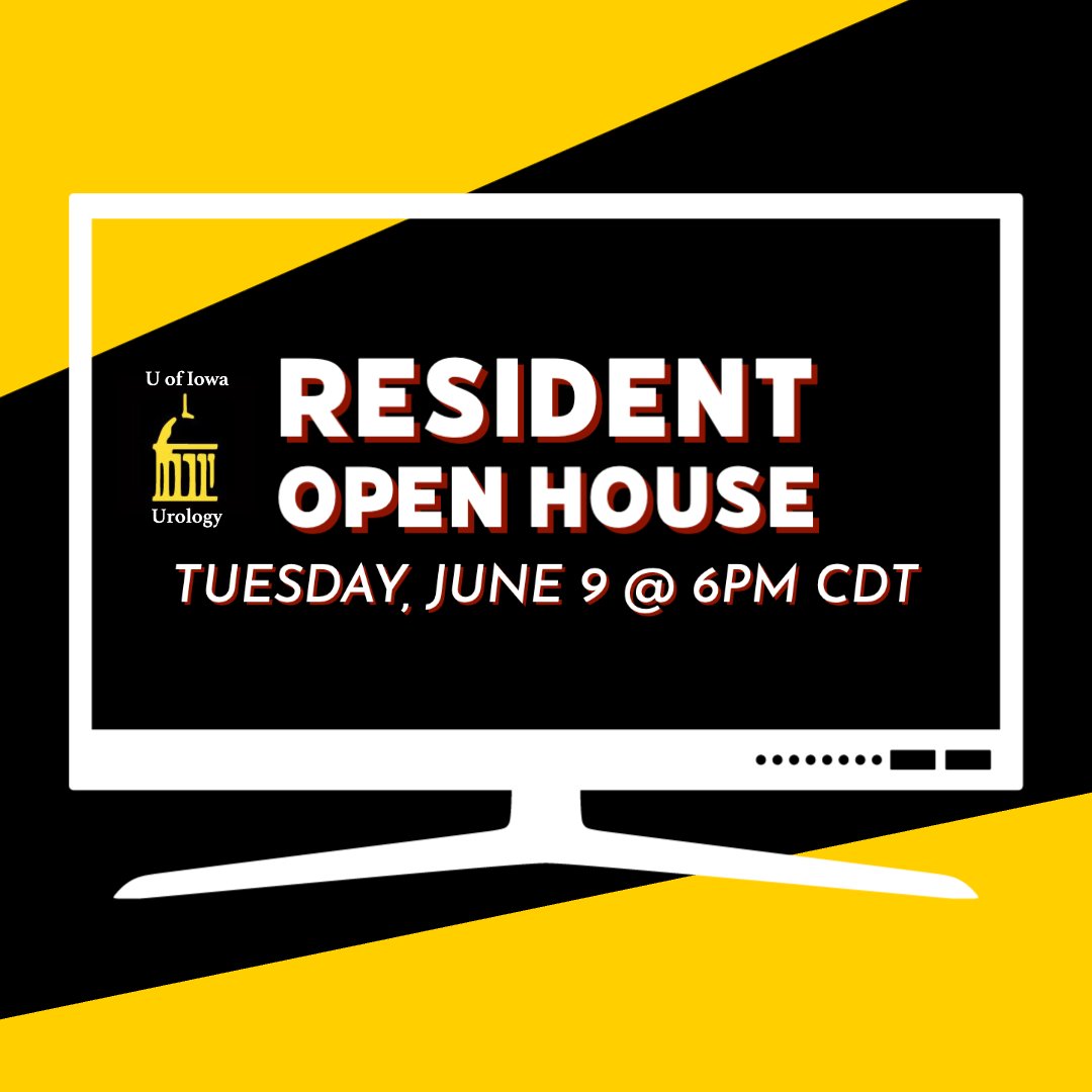 Join our <a href="/uiowa_urology/">University of Iowa Urology</a> residents for a virtual open house!  Meet with our residents and outgoing chiefs, learn about resident life <a href="/uihealthcare/">University of Iowa Health Care</a>, and hear what they love about the Hawkeye state. 📧Urology-Residency@healthcare.uiowa.edu for Zoom info