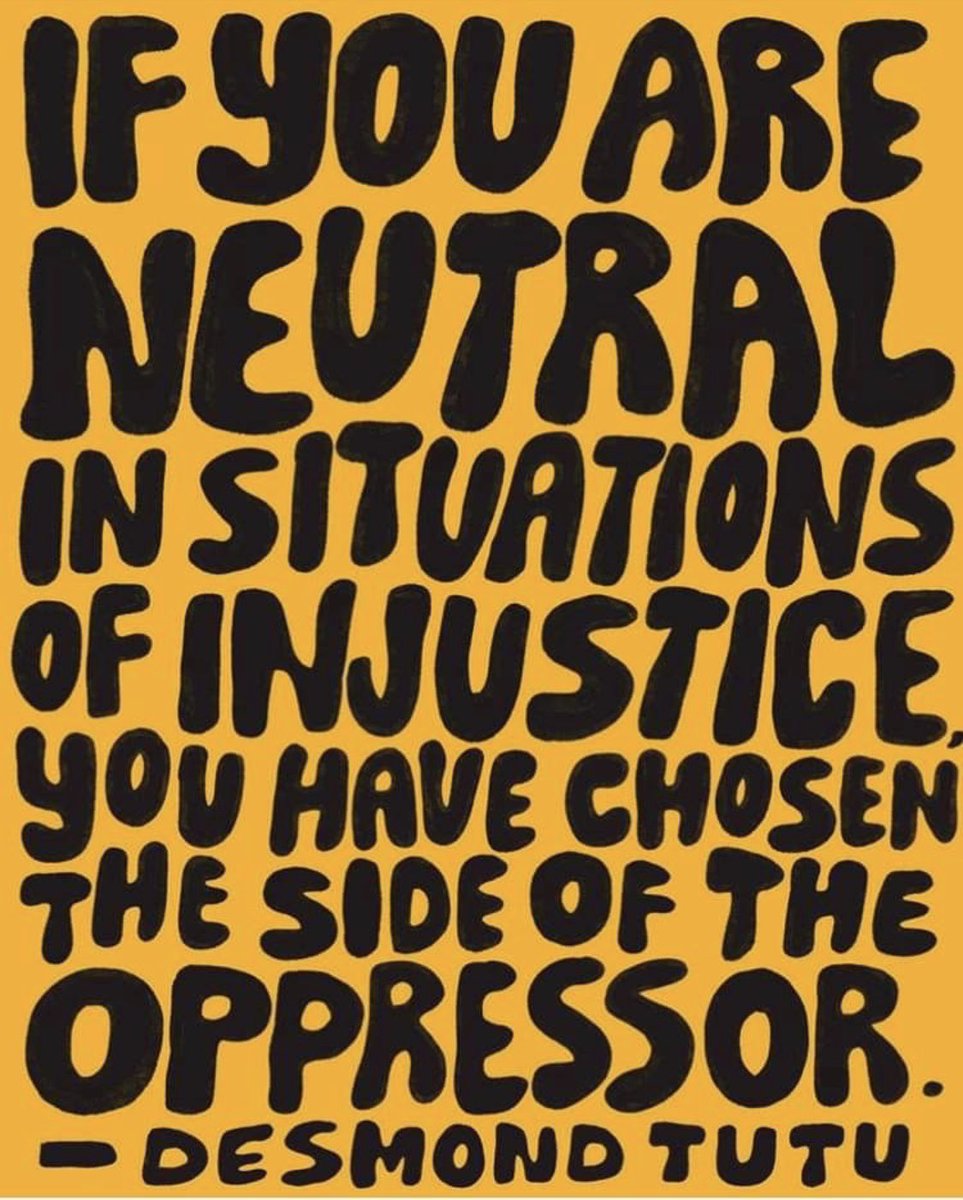 It is not enough to simply not be racist. We must commit to being anti-racist, commit to being an ally.
Racism is overt, in your face, aggressive but it is also subtle, in the nuance, the narrative, the day to day. 
We commit to listening, educating ourselves.
#blacklivesmatter