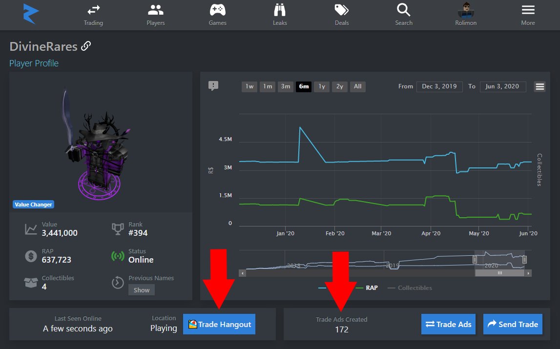 Rolimon Rolimons Twitter - how to send trade requests on roblox 2020