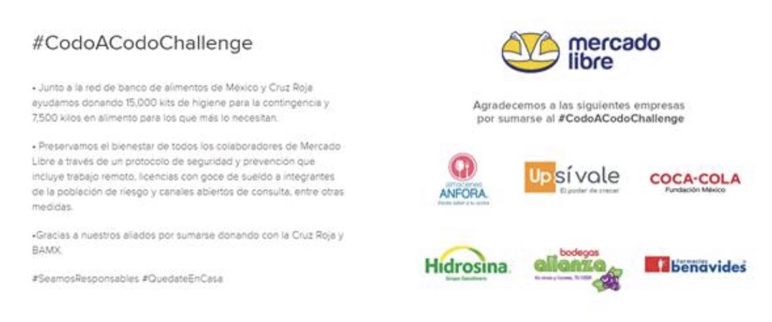 JoanPrats_'s tweet photo. En Coca-Cola México, nos han animado a sumarnos al #CodoACodoChallenge en alianza con @ML_Mexico. Por cada peso que donemos los asociados, familiares y amigos de la compañía, #FundaciónCocaCola donará otro. Os invito a unirse. https://t.co/yokdawptwc