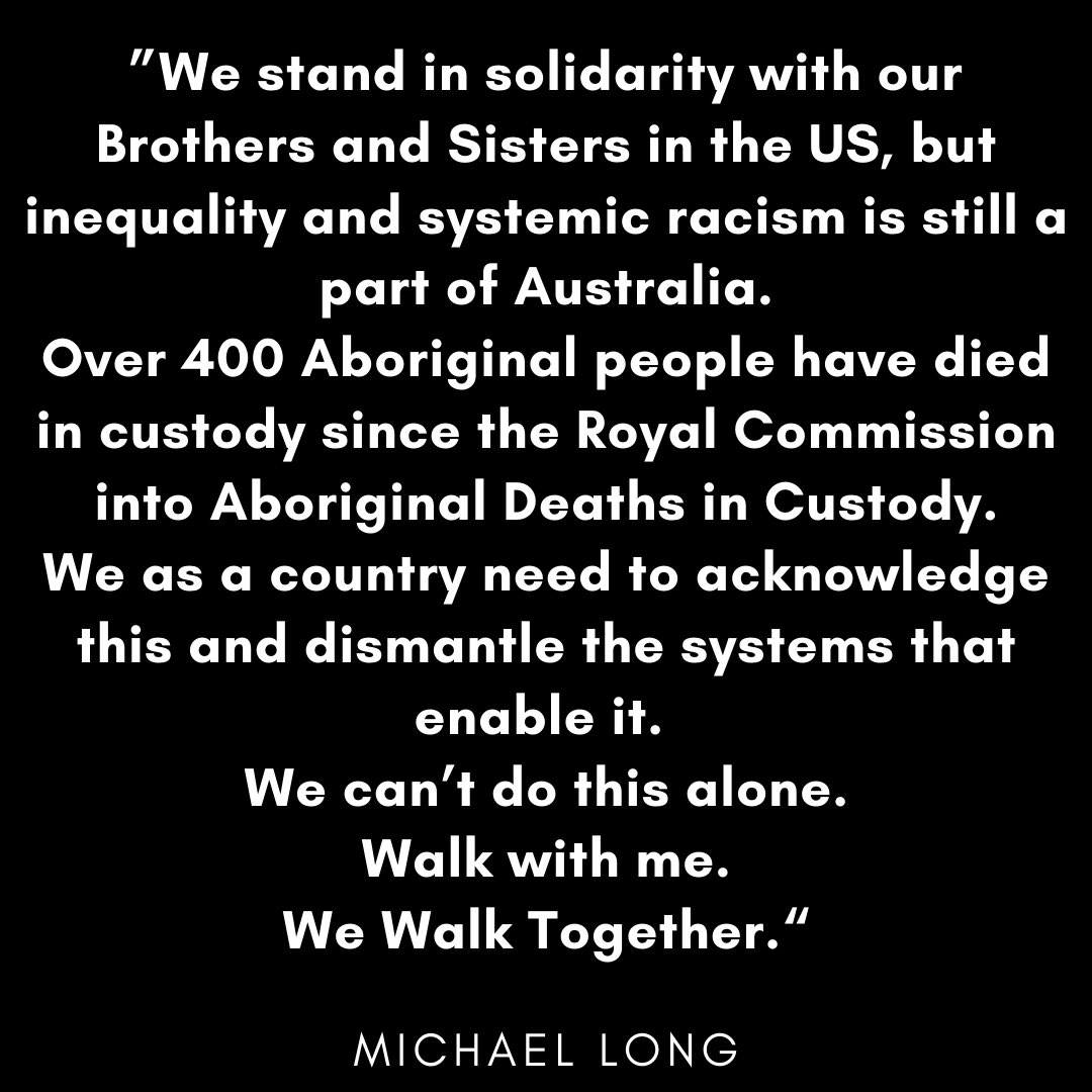 #aboriginallivesmatter #blacklivesmatter #blackdeathsincustody #nrw2020 #aboriginal #aboriginalaustralia #torresstrait #torresstraitislander #tsi #thelongwalk #wewalktogether #thelittlelongwalk #thelonglunch #michaellong #indigenous