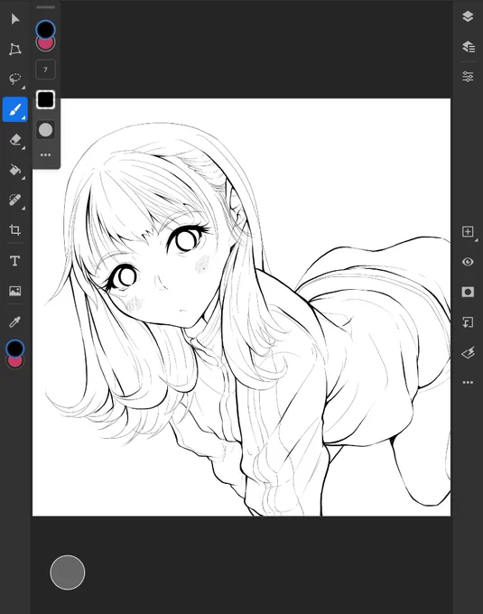 今日は午後から用事があるので、午前中に線画終わらせられてよかったなり。

今週は久しぶりにプリキュア以外のイラスト!
乃木坂46の遠藤さくらちゃん!
さくちゃんの可愛さをどこまで我絵柄に落とし込めるか。。
ってか似るだろうか。。? 