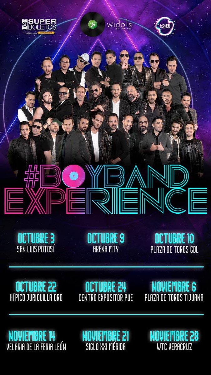 Aquí las Fechas @boybandex 

Platiquenos en cual las vamos a ver ?