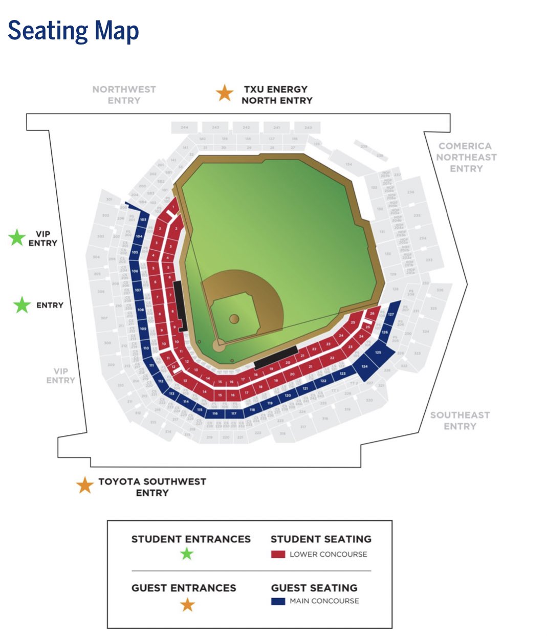 Globe Life Park Seating Map Mansfield C/O 2020 On Twitter: "(2/2) For Graduations Students & Guests  Will Park In Either Lot R Or Lot J. Students & Faculty Will Enter Through  Either The North Vip Entry Or