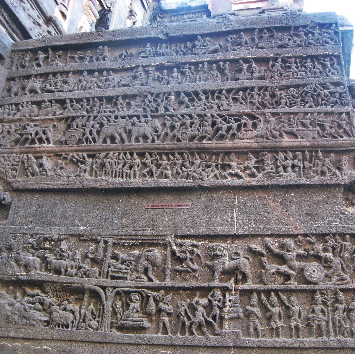 Pic 3. Mahabharata panel, Kailasa Cave, Ellora. Pic 4. Close up, showing Bhima killing Duryodhana, while Krishna and the other Pandava brothers look on. Pic 5. Vali and Sugreeva fighting, HampiPic 6. Bhishma lying on the bed of arrows, Pattadakkal #AksharArt  #ArtByTheLetter