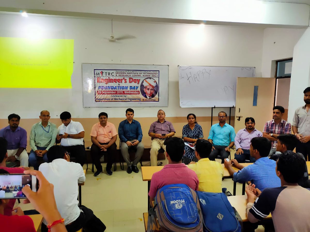 MeMitrc's tweet photo. Year in  A Review: Memories of session 2019-20
Engineer's Day and Foundation Day of MITRC was celebrated by ME Department along with all the students. Interesting activities were organised for students and they participated with a lot of enthusiasm.@mitrc_alwar @CellAlwar @MitrcD https://t.co/j2MHeluMdw