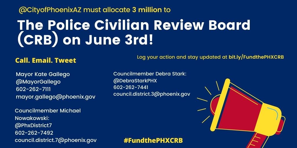 SenQuezada29's tweet photo. I also support a $3M investment in the @CityofPhoenixAZ Civilian Review Board. A budget is a reflection of our values. So do we value black lives or not?  #FundthePHXCRB https://t.co/qQXAFrkKpP