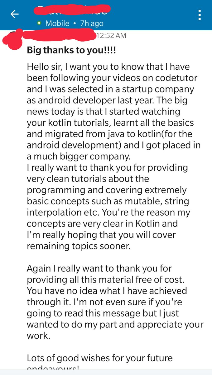 anilvdeshpande's tweet image. I was half awake even as I was reading this message from my @LinkedIn inbox. I was overwhelmed to say the least. Feels satisfying to know that #codetutor is really serving the purpose with which it was created.