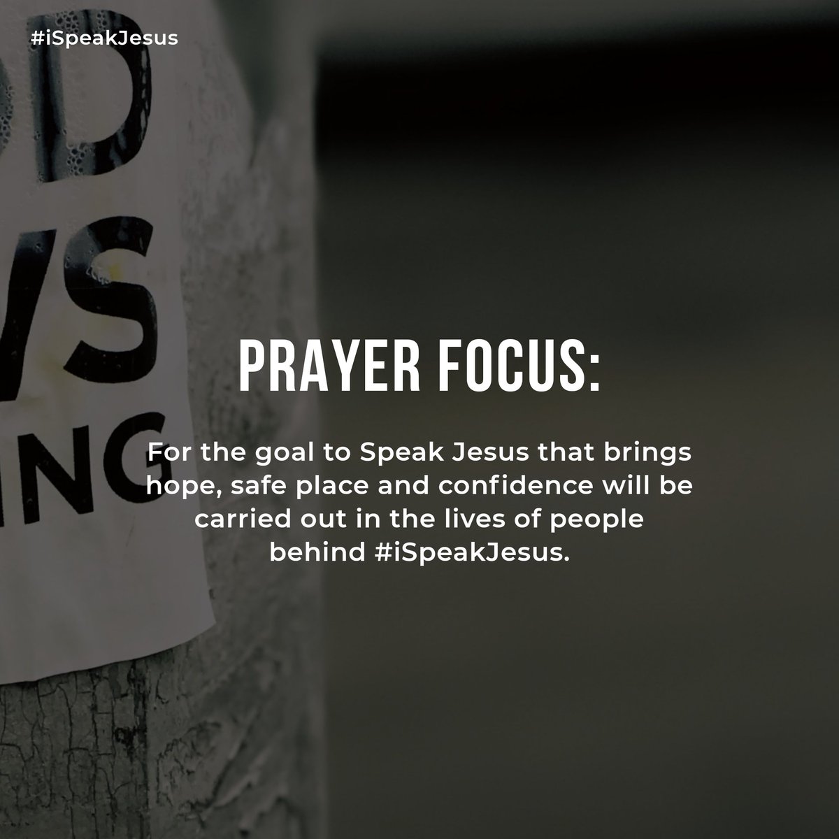 DMCmove's tweet photo. #iSpeakJesus Prayer & Fasting | Day 3
Today, let's pray for this goal, to Speak Jesus—the name which brings hope, safe place and confidence, for those to be carried out in the lives of the people behind the iSpeakJesus production.
#DigitalMissionariesforChrist https://t.co/DsE6qERODs