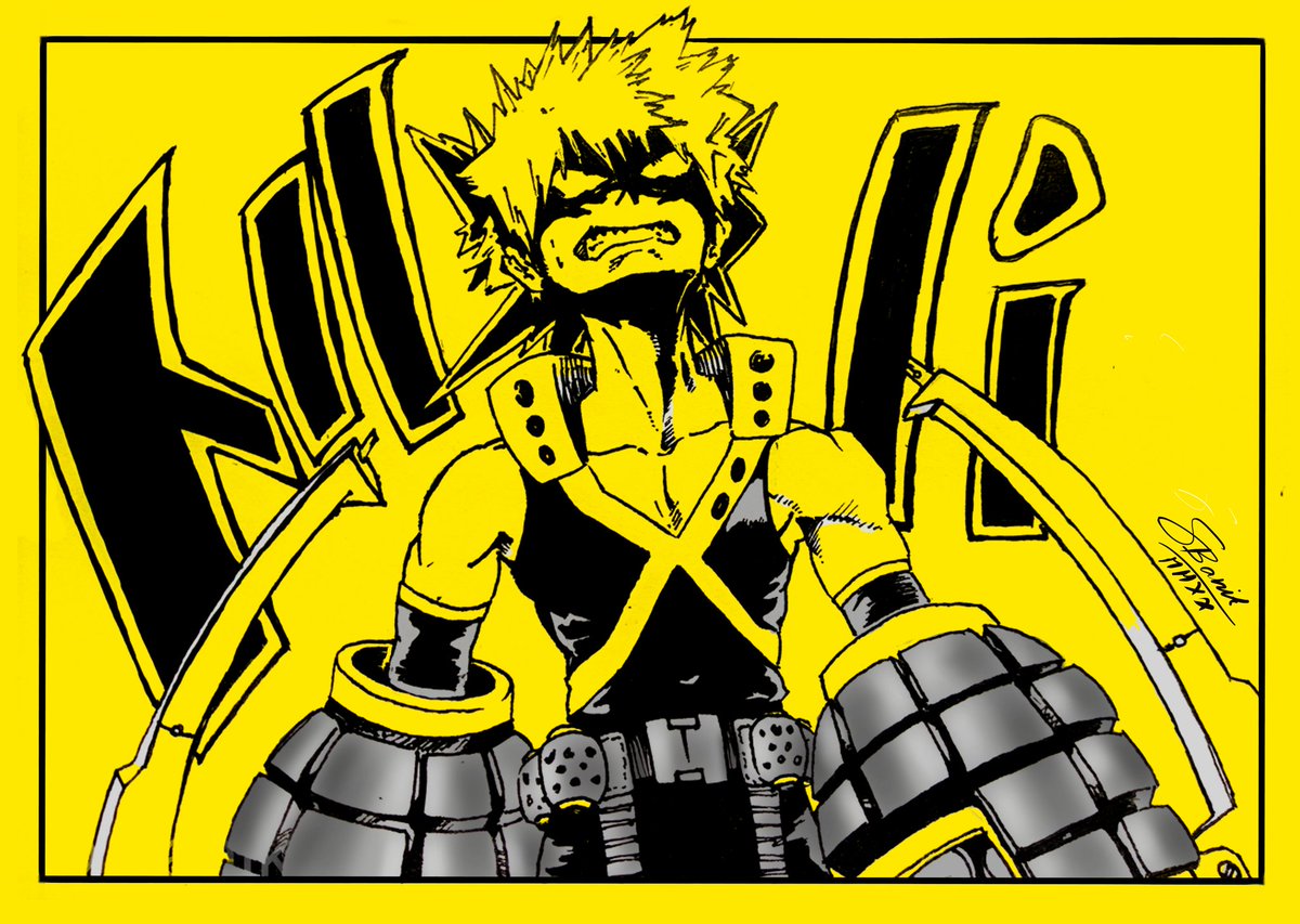 ban_ink's tweet photo. Bakugo from My Hero Academia. #HERO #BNHAfanart #bnhaseason4 #MHA #posterart #coverart #kacchan #Bakugou #Deku #grenade https://t.co/iB5HG0QqSO