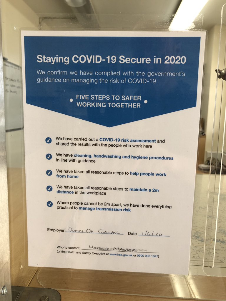 StMarysHbr's tweet photo. Happy to announce we’re keeping on top of things now the workplace  @StMarysHbr in respect of #COVIDー19 
@GOVUK @visitIOS @ILoveCornwallUK https://t.co/73UVe7fWfl