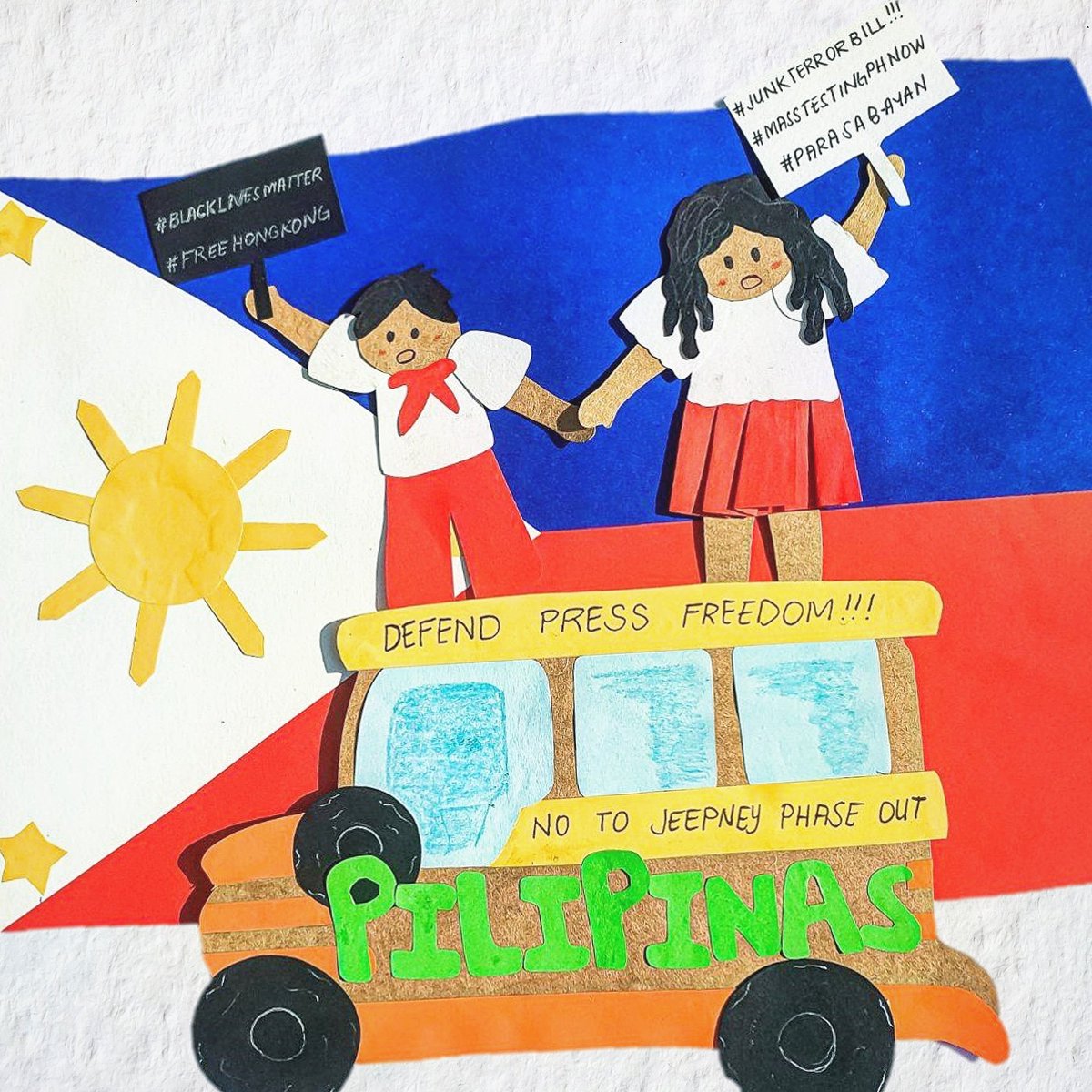 esccarrot's tweet image. SPEAK UP. SPEAK NOW.
Maging mamamayan na mulat at may paki-alam.

#JUNKTERRORBILL
#MASSTESTINGPHNOW
#PARASABAYAN
#DefendPressFreedom
#NoToJeepneyPhaseOut
#BlackLivesMatter
#FreeHongKong