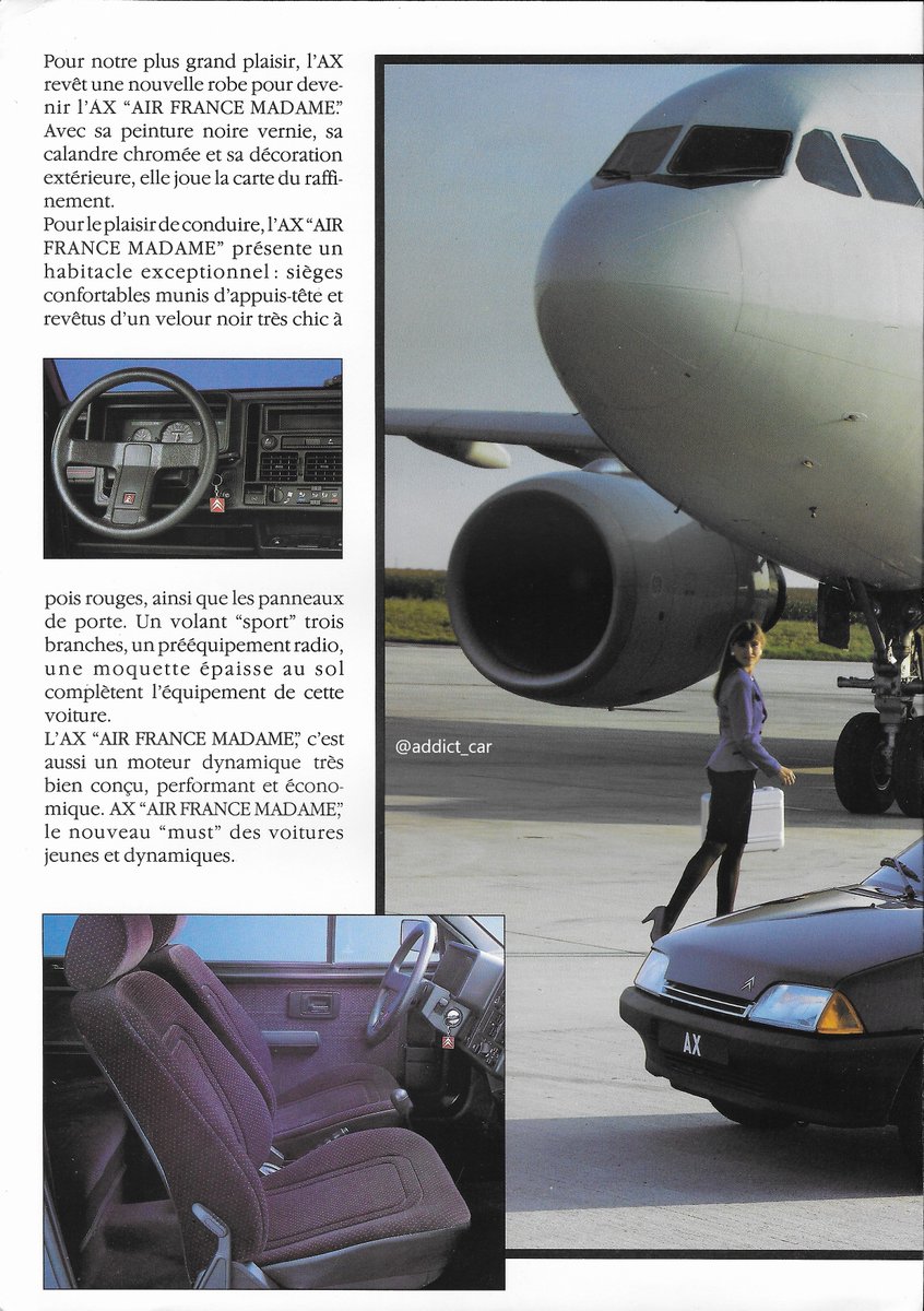 Carbrochureaddict Pa Twitter The Citroen Ax Air France Madame Was A French Market Limited Edition From Late 19 Featuring The Car S Smallest 954cc Engine And A Black Paint Scheme Its Slightly Puzzling