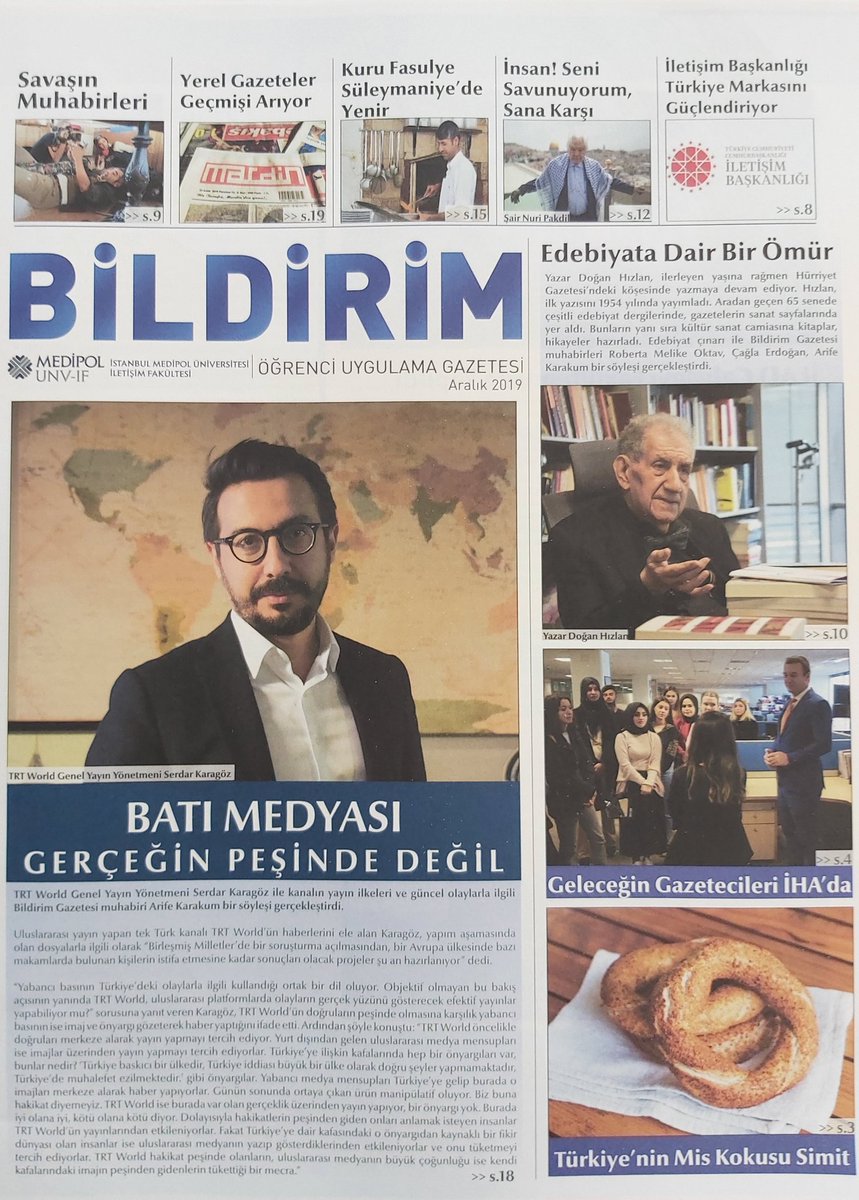 yusufozkir's tweet photo. Fakülte gazetemiz @BildirimG'in son sayısını da 84 gün sonra Üniversite'ye gidebilince elimize aldık çok şükür. #Normalleşme güzel şey vesselam.
Öğrencilerimizin eline sağlık.
Manşetimizde Gazeteci @serdarkaragoz var.
@Medipoliletisim @alperaltun https://t.co/xRnOpMaSjK