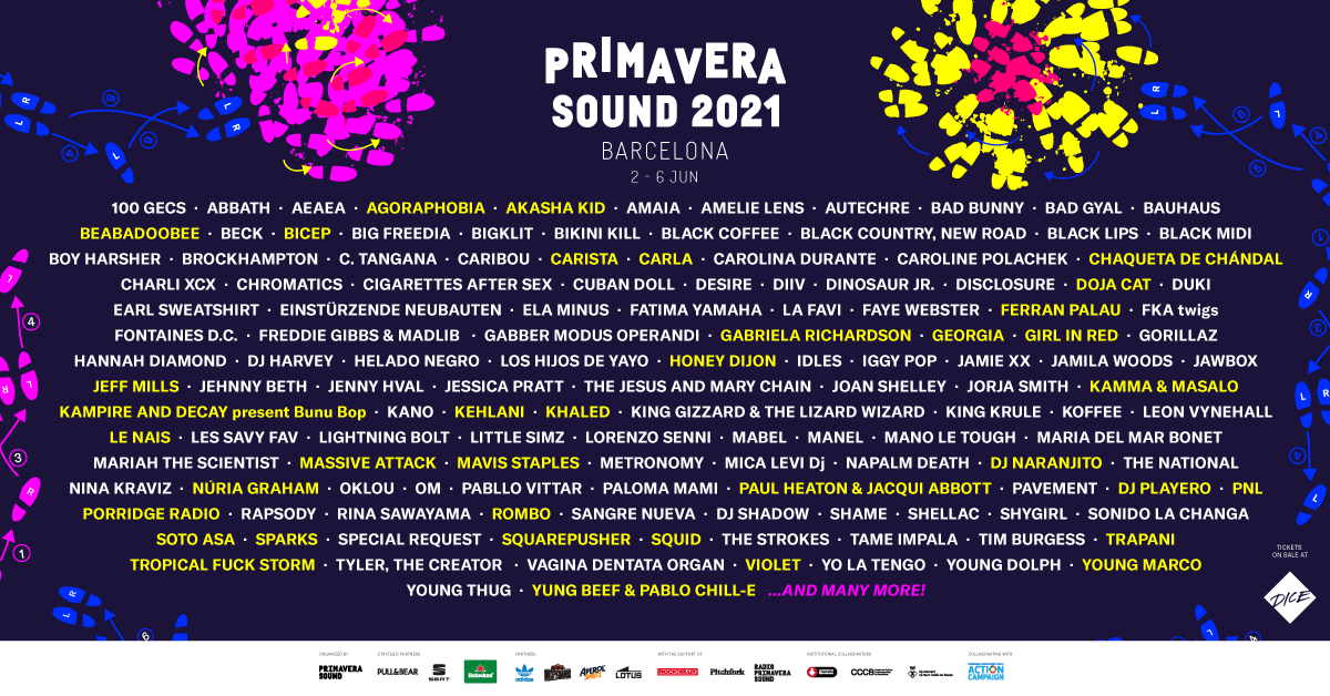 Primavera_Sound's tweet photo. New names! Tickets on sale now. 🥳 Get yours: https://t.co/dZGZ7OaQ44 https://t.co/KL2hV4E8de