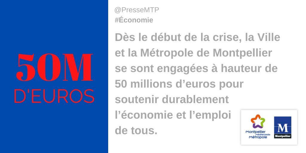 PresseMTP's tweet photo. "Dès le début de la crise, @montpellier_ et @montpellier3M se sont engagées à hauteur de 50 millions d’euros pour soutenir durablement l’économie et l’emploi de tous" P. SAUREL #Économie #Covid19 #DirectMTP https://t.co/pL7x7Uwp0X