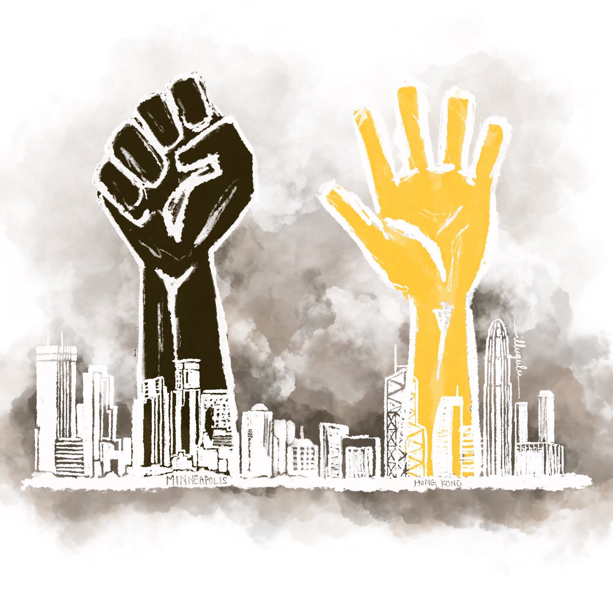 YellowMiglin's tweet photo. Police brutality happened in both America and Hong Kong.
While you’re supporting BLM, would you please share this post and give HK a support too?
#Thismatterstohk #thismatterstous #blacklivesmatter #blackouttuesday #hklivesmatter #policebrutality #fuckthepopo
#fuckthepolice https://t.co/oNEpusijss