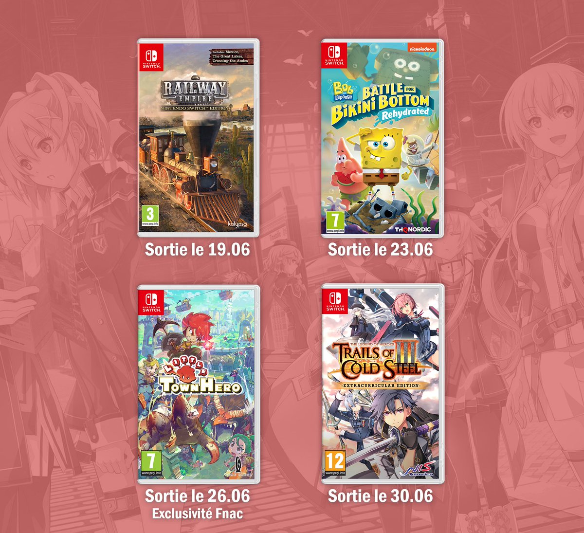 PLAION_FR's tweet photo. Découvrez les sorties du mois de Juin chez @KochMediaFR sur PS4, Xbox One, Switch & PC !⬇️
#DW9 - PlayStation Hits, #Desperados3, #TrailsOfColdSteelIII, #Stellaris, #DungeonsIII complete collection....
Quel(s) jeu(x) avez-vous le plus hâte de découvrir ❓ https://t.co/Lj024ijbNn