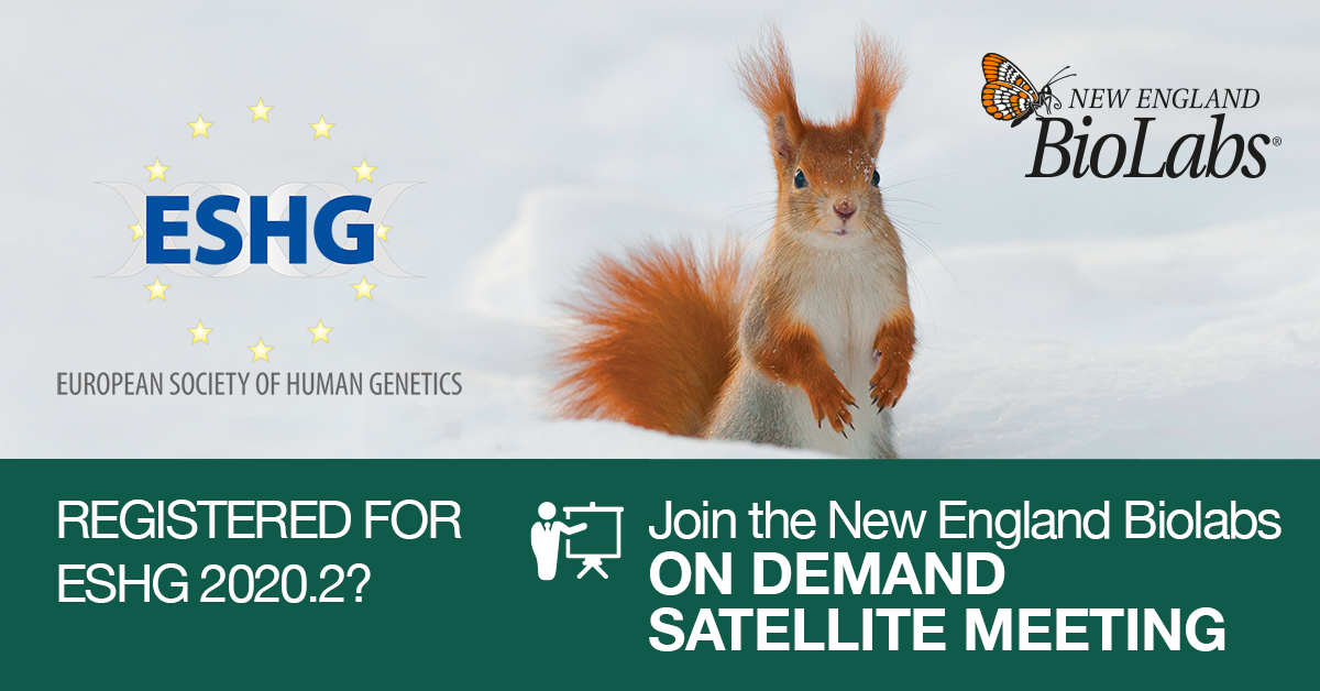 NEBiolabs's tweet image. Registered for #ESHG2020 (June 6th – 9th)?
Don’t miss our on demand Satellite Meeting!
Get insights to the latest advancements in #NGS sample prep, including new workflows and methods for #Methylome Analysis, SNP #Genotyping and #Biobanking applications.
nebiolabs.com/3gQo1pO