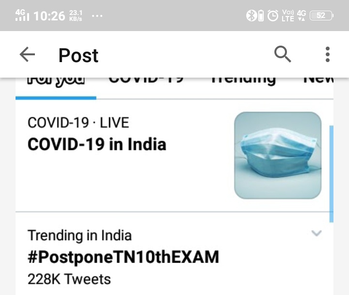 10thStudent1's tweet photo. We need help to postpone 10th exam due to increase in corona case so please put this news im your channel.

#PostponeTN10thEXAM 

@dailythanthi
@PTTVOnlineNews 
@polimernews 
@sunnewstamil https://t.co/6shsIyG4my