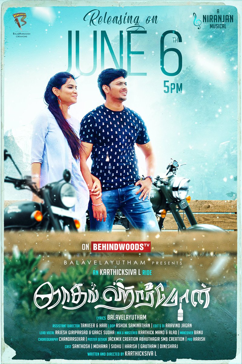 Santhosh_San18's tweet photo. #KadhalHarmone #poster #June6 https://t.co/XhEmxDM4ye