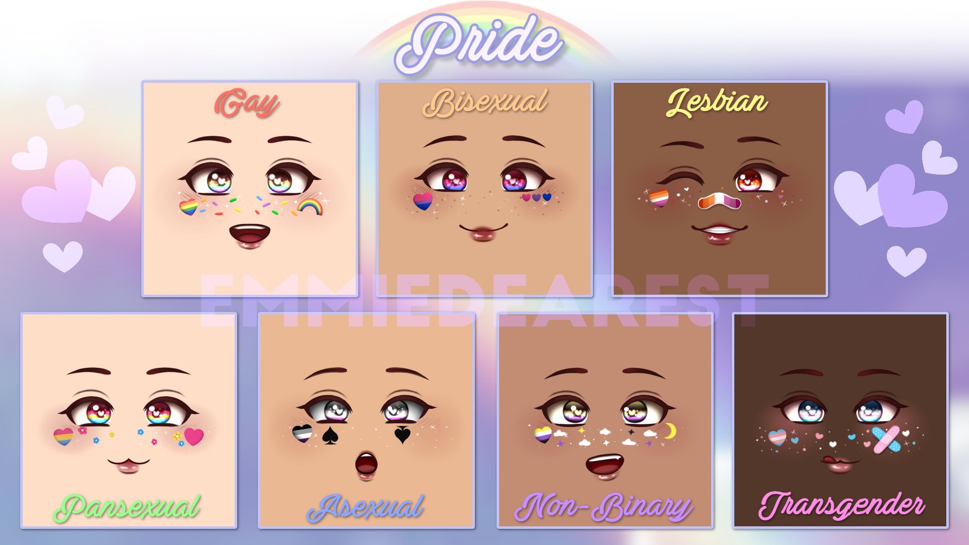ｅｍｍｉｅ On Twitter Be Proud Here Is My 2020 Pride Makeup Collection That I Tried To Make Gender Neutral For All To Wear I Hope You Enjoy I Hope - roblox binary