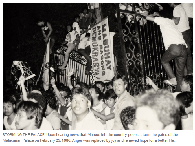 february 1986 
the people forced a rat out of its nest 