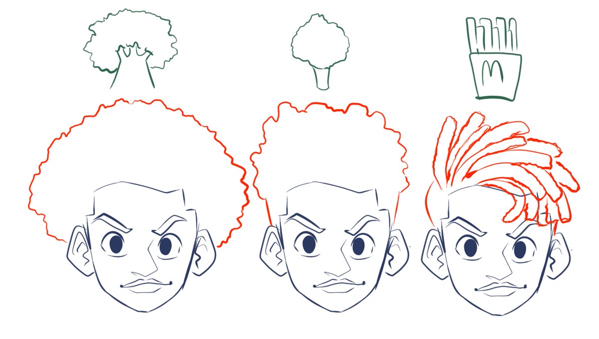 @Mlickles I draw the shapes based on the shape correlation of what they look like. like Big fro's to trees, etc. The shading howerver you can do what you want, but the best thing for me is the Fuzzy texture you can get to your many brushes in CSP. Hope this help ya out brutha 