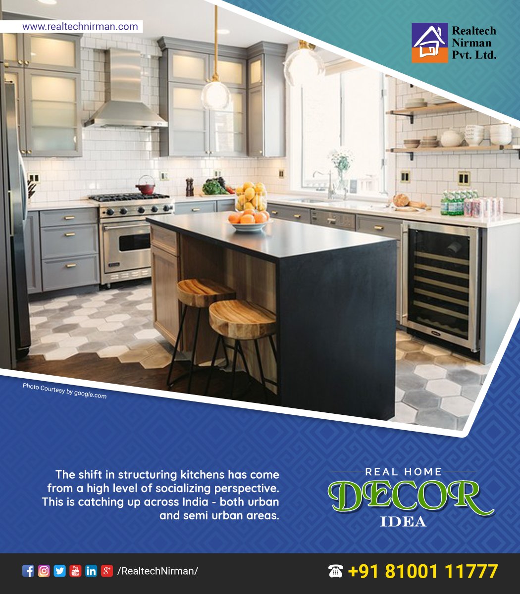 "#RealHomeDecor Tips:
Kitchens are moving into living spaces or living spaces are moving into kitchens?? Comment your views below!!

#realestateproperty #realtechnirman #luxuryapartmentsinKolkata #luxury_apartments_in_Rajarhat"