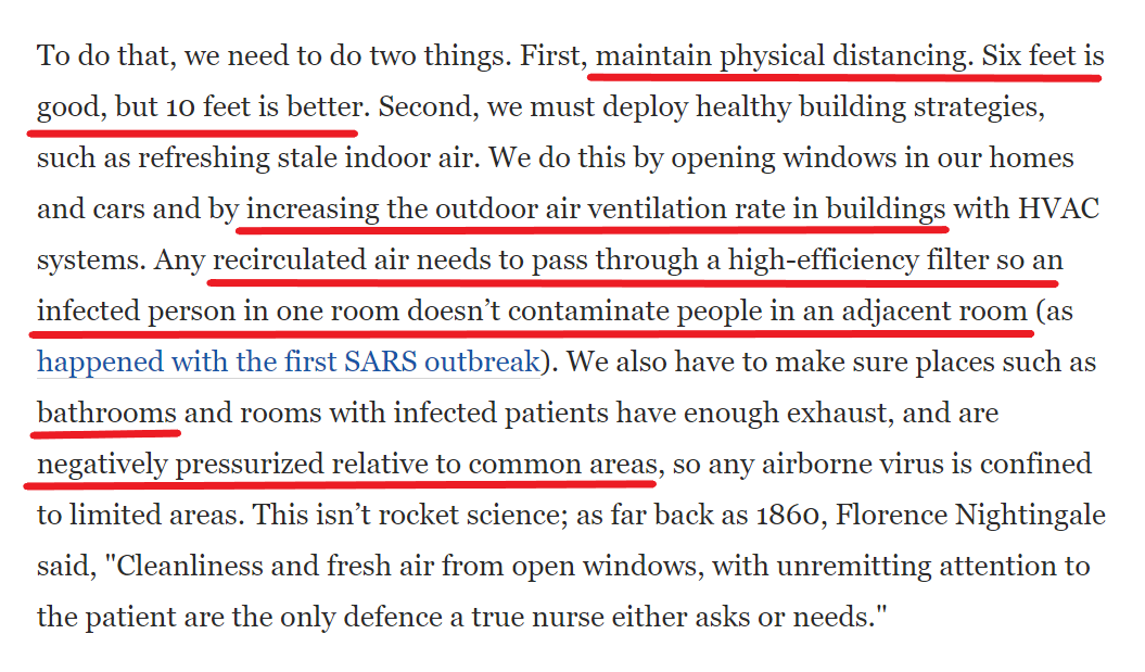 In addition to face masks (which he has endorsed in another article), he proposes the following measures to control the risk of airborne transmission indoors.3/3 https://www.washingtonpost.com/opinions/2020/04/02/not-all-heroes-wear-capes-many-wear-masks-you-should-too/