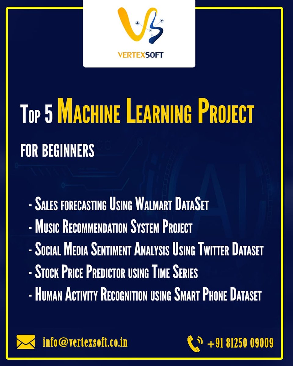 Vertexsoft_vs's tweet image. Machine learning project

Join us to start with machine learning.

#MachineLearning #machinelearningsolutions #machinelearningproject #machinelearningengineer #machinelearningalgorithms #machinelearningtools #machinelearningcourse #machinelearningmaster #machinelearningmastery