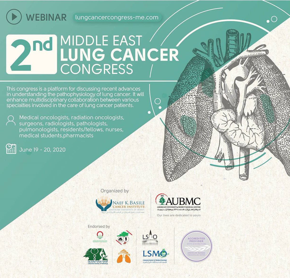 This #virtualcongress is a platform to discuss a multidisciplinary collaboration between all specialties involved in the care of  #lungcancer patients. 
lungcancercongress-ME.com 
#LungcancercongressME #MedEd #MedicalEducation