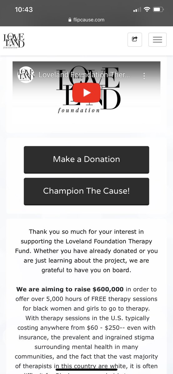 kihmberlie's tweet image. Founded by Rachel Cargle, a black woman, this fund is for raising money for black women and girls to get free hours of therapy sessions!! This is NEEDED!!
