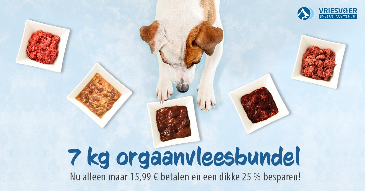 Vriesvoer's tweet photo. 🤩7 kg orgaanvleesbundel van rund voor alleen maar 15,99 €🤩

Verzeker je nu tot en met 09/06/2020 van onze aantrekkelijke #orgaanvleesbundel bestaande uit hart, lever, nier, long en milt van rund met een korting van 25 % voor alleen maar 15,99 €.

👉 https://t.co/X7r54oVdTC https://t.co/PLGV6yMTyN