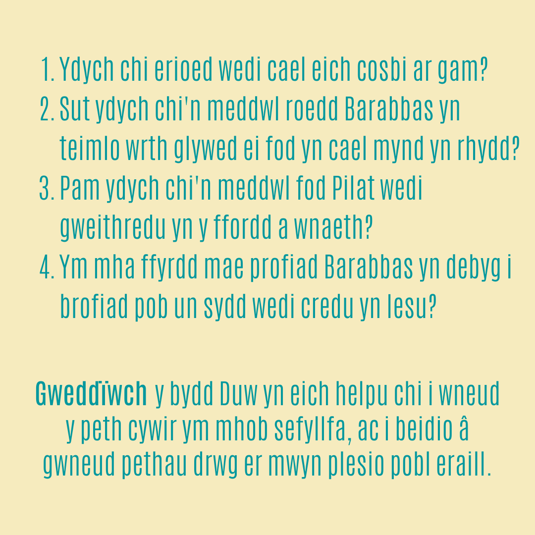 Gwneud Marc 52 – Y Dieuog a’r Euog

Marc 15:1-15

llwybrau.org/gwneud-marc-52