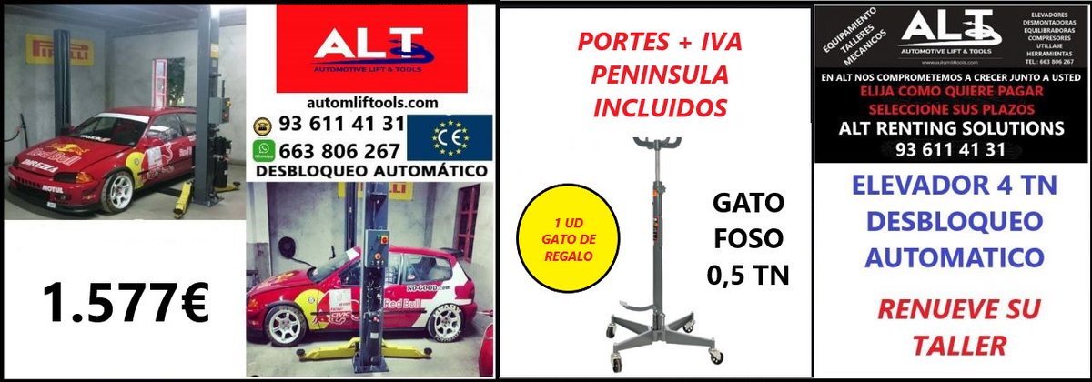 ALT. OFERTAS PARA TALLERES MECANICOS
EL MEJOR AMIGO DE TU TALLER.
#elevadoresautomovil. #paramecanicosautomovil. #paratallleresmecanicos